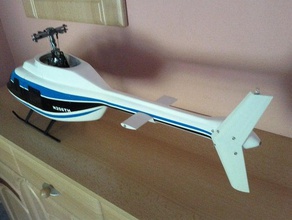 bell 206 tailfin stabilizer 450 size fuselage rc vehicles 3d print model - Mito3D
