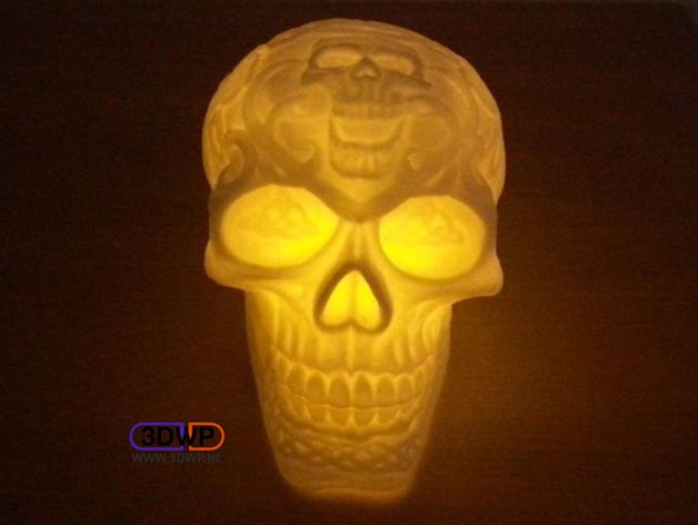 celtic cranio vuoto le scansioni repliche Scansione 3d Scanner artec di candela la decorazione halloween lampada led luce a nessun supporto supportless 3D print model - Mito3D