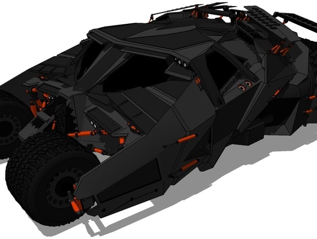 batmans tumbler vehicles batmobile car batman 3D print model - Mito3D