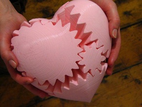 big love &lt3 heart gears other faberdashery gear mashup multi-part toy valentine 3d print model - Mito3D