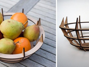 arachnid fruit bowl other container household kitchen lasercut laser cutter plywood 3d print model - Mito3D