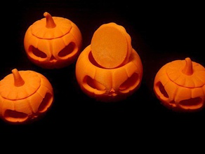 jack-o-lantern snap-on lid toy game accessories halloween holiday jackolantern light orange pumpkin scary 3d print model - Mito3D