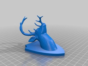 simetrik geyik kafası plak hayvanlar boynuzları buck 3d print model - Mito3D