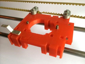 carriage loop 3d printer parts 8mm bearing belt clamp fan mount linear lm8uu mendel plastic collar prusa rigidity rod axis 3d print model - Mito3D