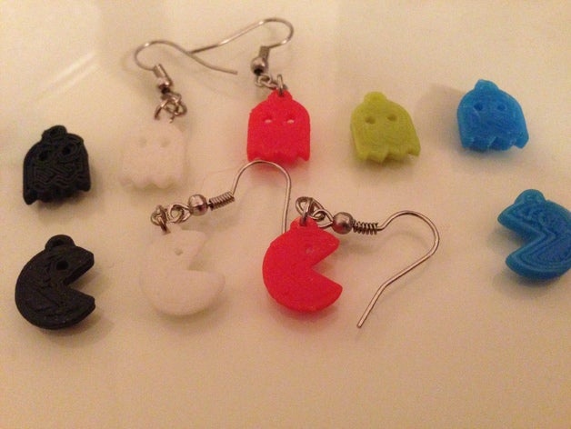 pacman earrings 3D print model - Mito3D