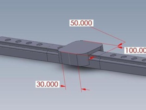 druckbare linear bearing rail-system der Entwurf 1 andere rail Teil Teile 3d print model - Mito3D