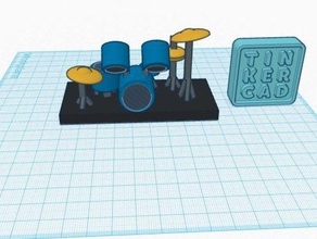 blue drum kit music 3d print model - Mito3D