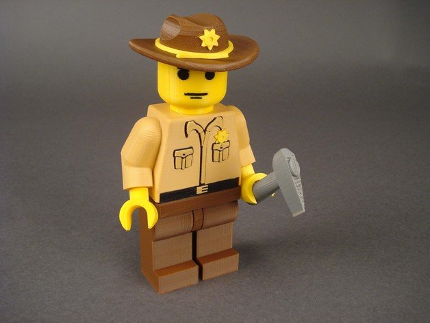 rick grimes insanlar minifig walking dead 3D print model - Mito3D