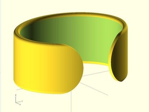 flat open bracelet other jewerly ring openscad parametric thing-a-day 3d print model - Mito3D