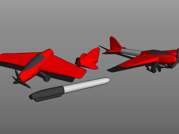 sharpie avião brinquedos jogos 3D print model - Mito3D