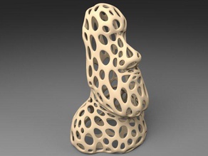 moai di voronoi stile sculture 3d print model - Mito3D