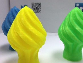 twisty top cono gelato 3d la stampa i test 3delivered precisione colore decorazione 3d print model - Mito3D