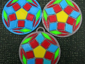 two 15 sided pendants math art openscad pentagonal 3d print model - Mito3D