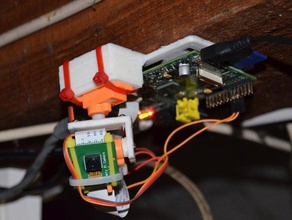 simple servo mount moving camera two axis robotics raspberry pi webcam 3d print model - Mito3D