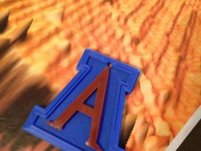 university arizona block keychain dog tag 3d printing 3d print model - Mito3D