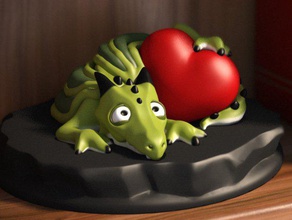 pet canavar valentine heykeller 3dartistmag 3d sanatçı mag karakter ejderha özellikli hediye kalp aşk mevcut Romantik oyuncak zbrush 3d print model - Mito3D