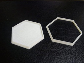 hexagonal game tile bases cutters other 3d board catan cookie modelling openscad parametric tool toy wargame 3d print model - Mito3D