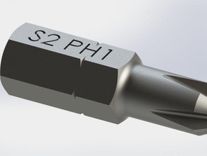 phillips s2ph1 screw driver bit hand tools 3d print model - Mito3D