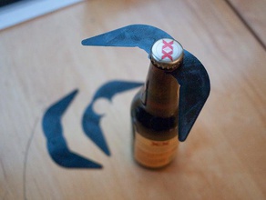 beer bottle moustache costume clip party 3d print model - Mito3D