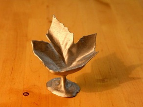 autumn leave cup happy sculptures 3d print model - Mito3D