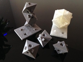 octahedral building blocks construction toys octahedron 3d print model - Mito3D