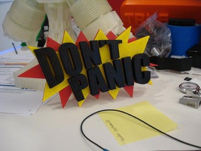 dont panic sign signs logos hitchhikers guide skimbal 3d print model - Mito3D