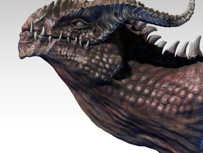 dragon bust creatures head monster creature 3d print model - Mito3D