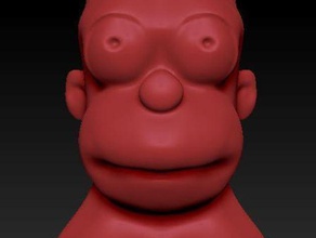 homer simpson version 2 other cartoon head man simpsons 3d print model - Mito3D