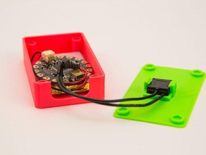 flora caso caja la electrónica de batería neopixels 3d print model - Mito3D