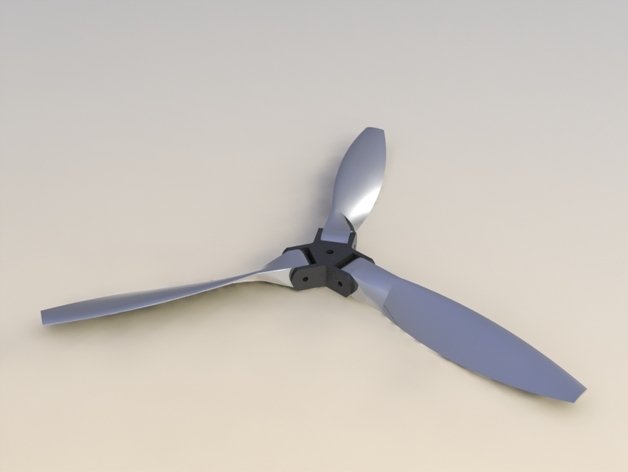 helice tripale repliable folding propeller rc vehicles avion blade glider plane planeur propeller, 3D print model - Mito3D