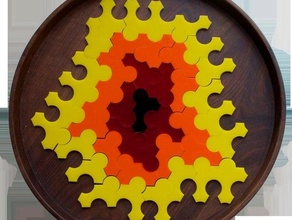 mann eingekerbt polyhex andere Acryl geometrie lasercut puzzle Rätsel tile Fliesen - Spielzeug Holz 3d print model - Mito3D