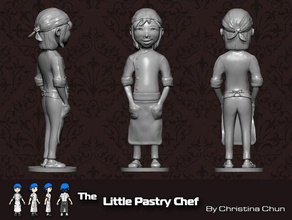 little pastry chef toy game accessories cook figure figurine gift girl sculpture 3d print model - Mito3D