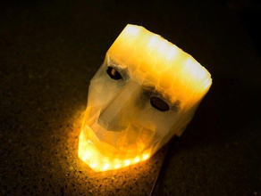 diodo emissor de luz baixa poli máscara traje adafruit ada frutas o dia das bruxas lowpoly 3d print model - Mito3D