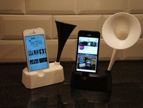 iphone 4 4s 5 5s stand altoparlante di horn mobile il coperchio titolare 3d print model - Mito3D