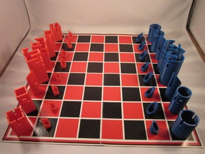 charles perry inspired chess set board game 3d print model - Mito3D