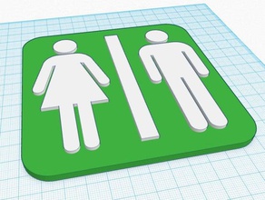 toilet sign bathroom restroom washroom 3d print model - Mito3D