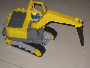 hydraulic breaker duplo crawler excavator toys games 3d print model - Mito3D