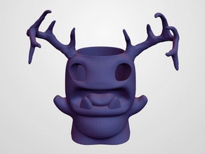 monster chifres lápis pote office 3d print model - Mito3D