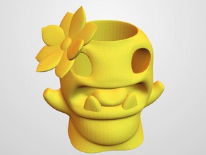 çiçek canavar kalem pot ofis 3d print model - Mito3D