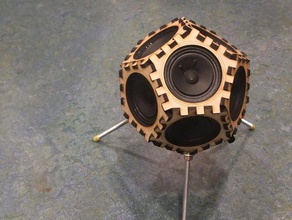 sputnik 17 dodecahedron loudspeakers other audio speaker fushigi lasercut laser cutter parameteric parametric python cabinet stereo 3d print model - Mito3D