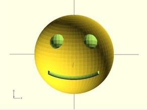 smiley other nonparametric openscad thing-a-day toy 3d print model - Mito3D