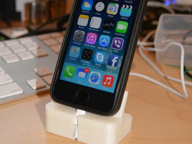 cased iphone 5s dock office 5c easy iphone5 stand universal 3D print model - Mito3D