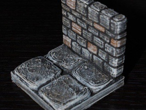 openforge stone dungeon walls toy game accessories dnd tiles miniatures pathfinder rpg tabletop terrain 3d print model - Mito3D