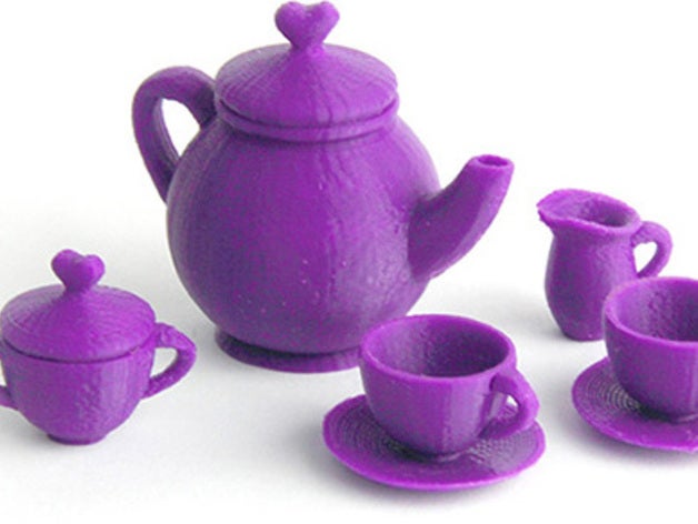 makies juego de té juguete accesorios la muñeca tazas tetera teaset 3D print model - Mito3D