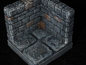 openforge stone dungeon corner toy game accessories dnd tiles miniatures pathfinder rpg tabletop terrain 3d print model - Mito3D