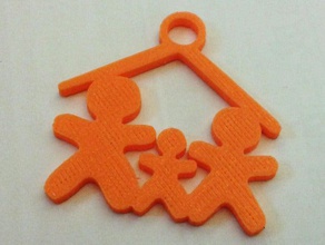 family keychain 3d printer accessories 3d print model - Mito3D