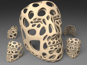 polygon-Maske voronoi-Stil Skulpturen 3d print model - Mito3D
