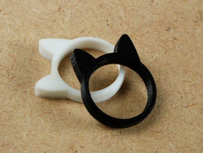 cat ring rings anillo ear chat gato 3d print model - Mito3D