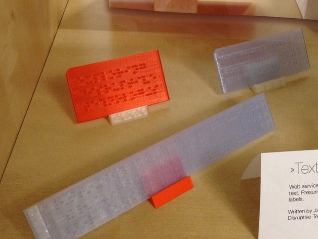 braille plaque générateur des signes logos 3D print model - Mito3D