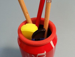 top can decor bote drinks lata pencil holder pen posa lapices recycle recycling tin 3d print model - Mito3D